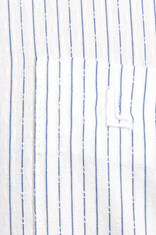 Beyaz Uzun Kol Regular Fit Çizgili Pamuk Gömlek