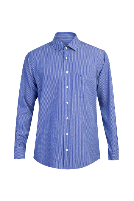 Koyu Mavi Ak Bgt Çizgili Gömlek