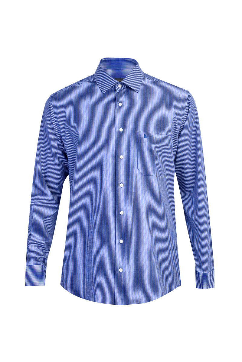 Koyu Mavi Ak Bgt Çizgili Gömlek