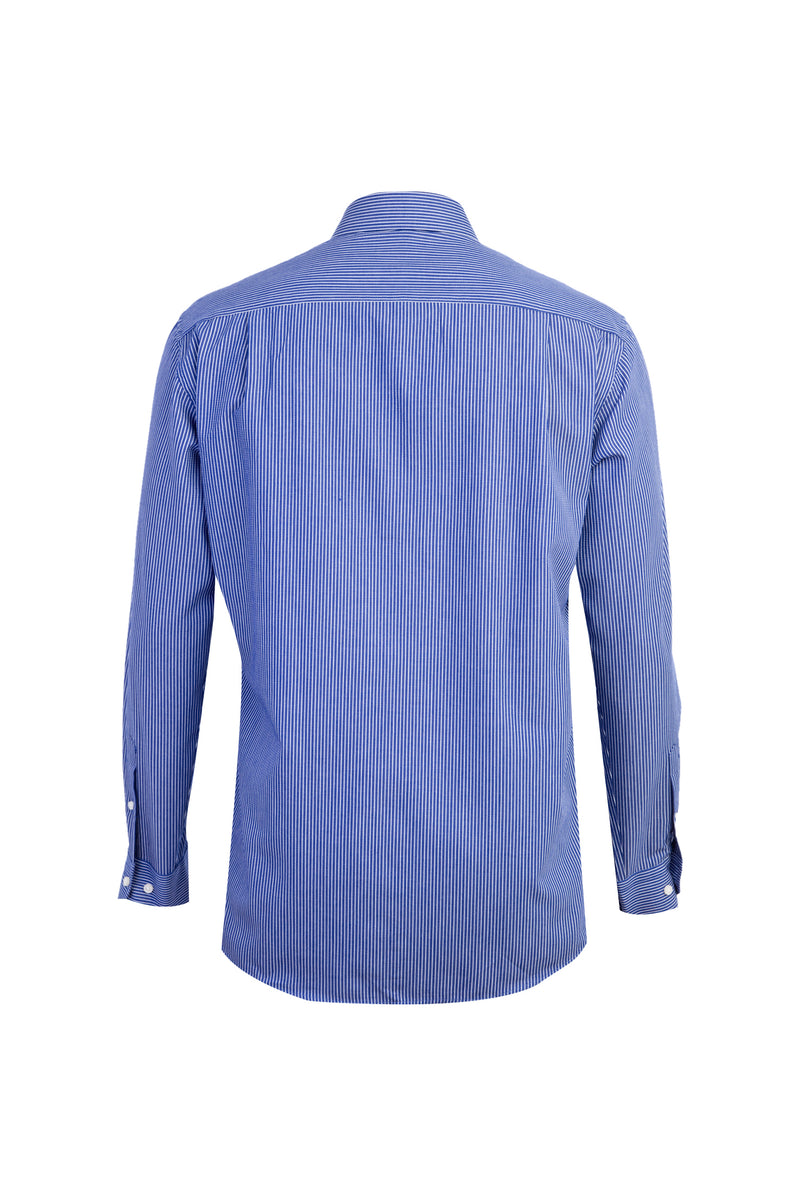 Koyu Mavi Ak Bgt Çizgili Gömlek