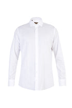 Beyaz İtalyan Uzun Kol Desenli Gömlek