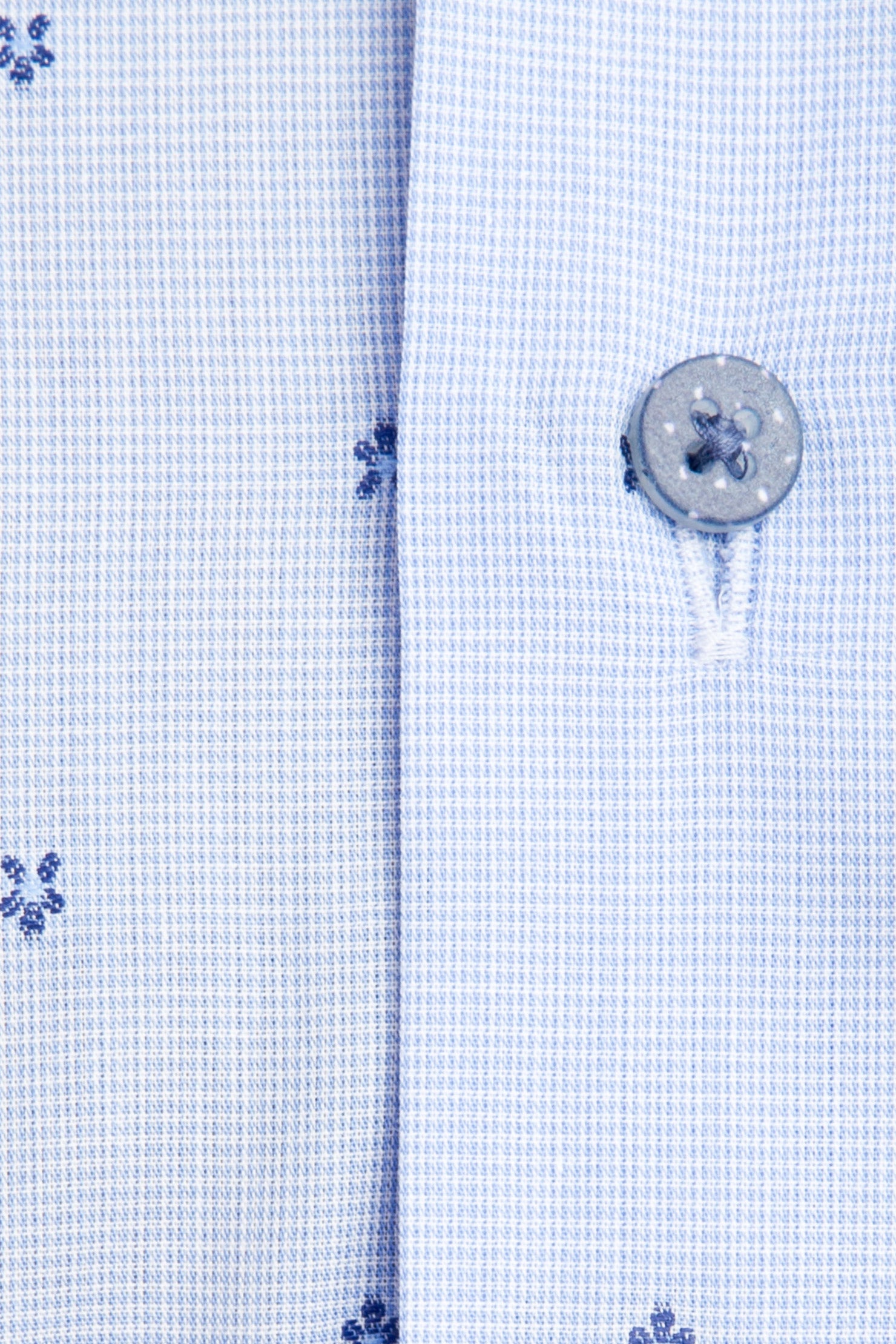 Açık Mavi Uzun Kol Desenli Klasik Pamuk Gömlek