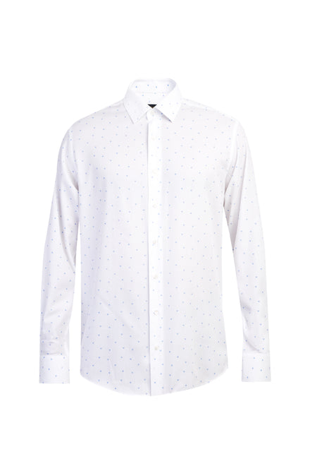 Beyaz Ak Kz Prlnt Desenli Gömle