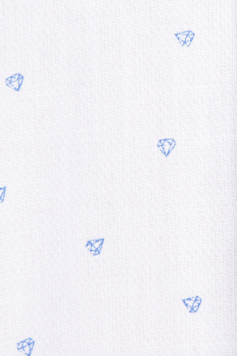 Beyaz Ak Kz Prlnt Desenli Gömle