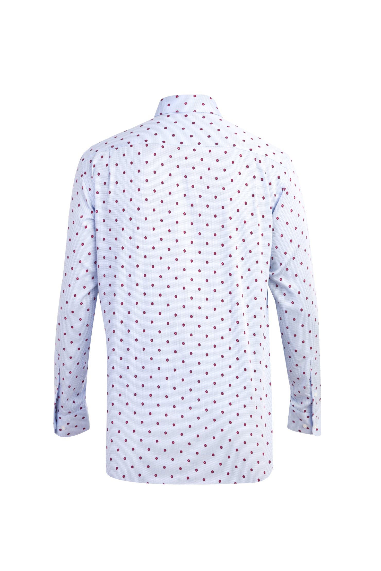 Açık Mavi Uzun Kol Desenli Pamuk Gömlek