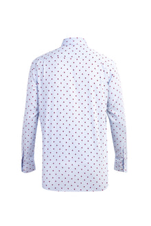 Açık Mavi Uzun Kol Desenli Pamuk Gömlek