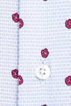 Açık Mavi Uzun Kol Desenli Pamuk Gömlek