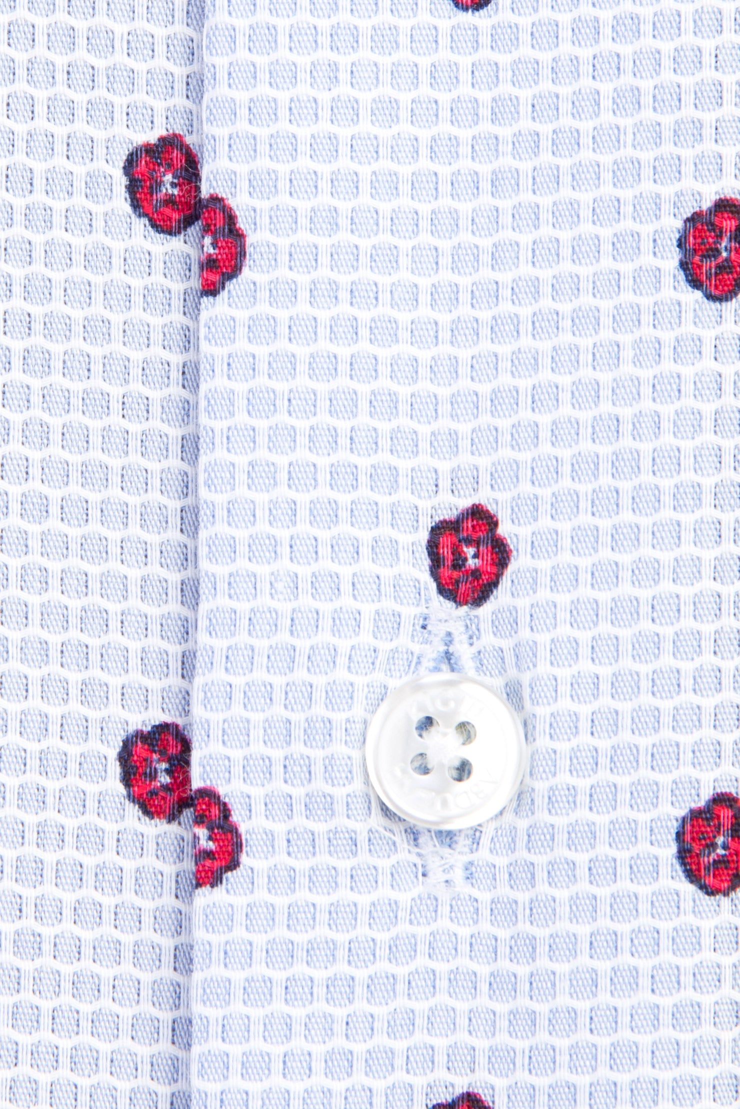 Açık Mavi Uzun Kol Desenli Pamuk Gömlek