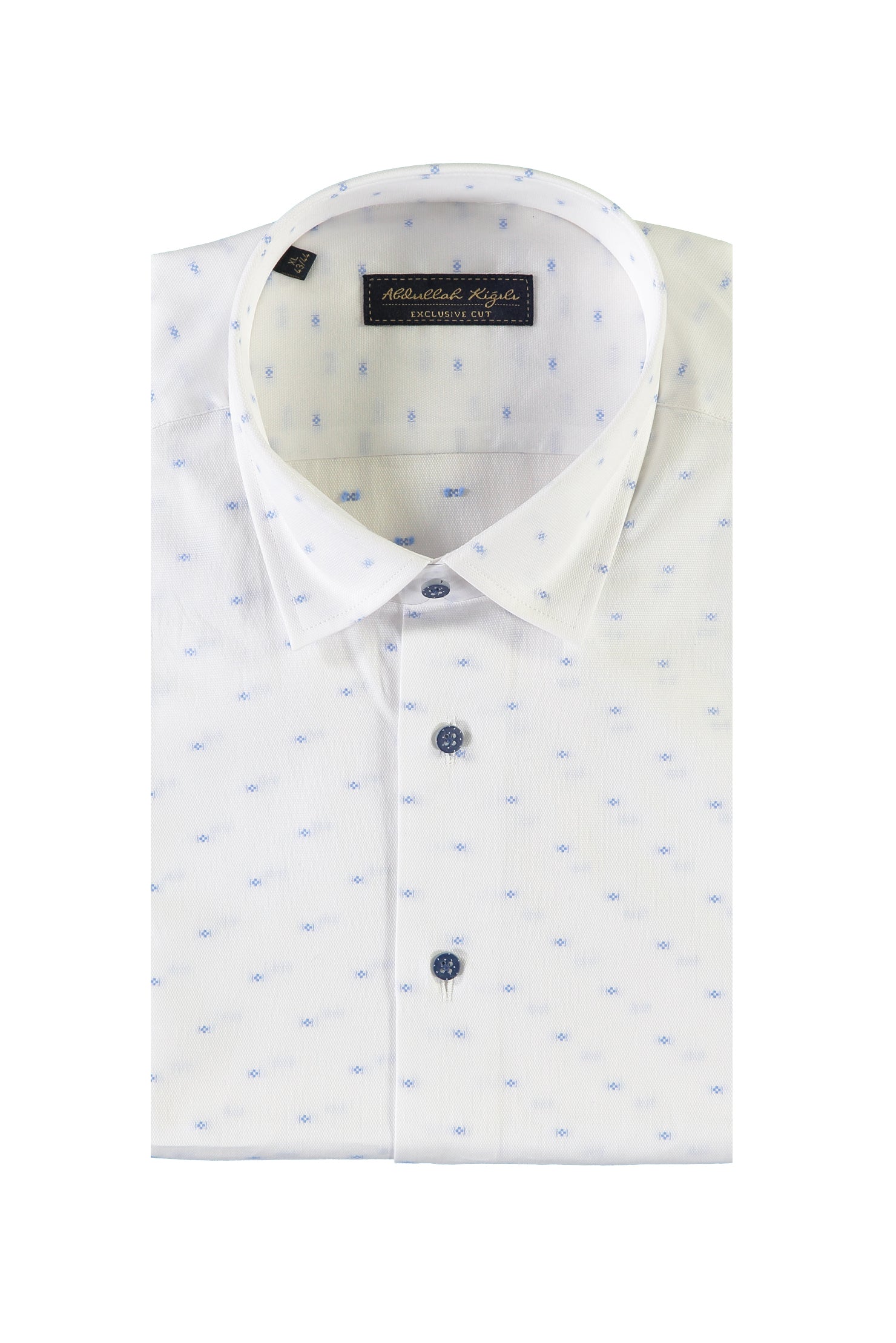 Beyaz Kısa Kol Desenli Spor Pamuk Gömlek