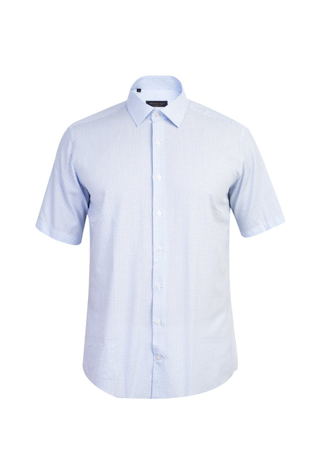 Açık Mavi AK KZ Desenli K.KOL GÖMLE