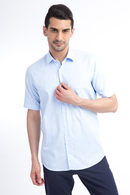 Açık Mavi Ak Bgt Kısa Kol Arm Gömle