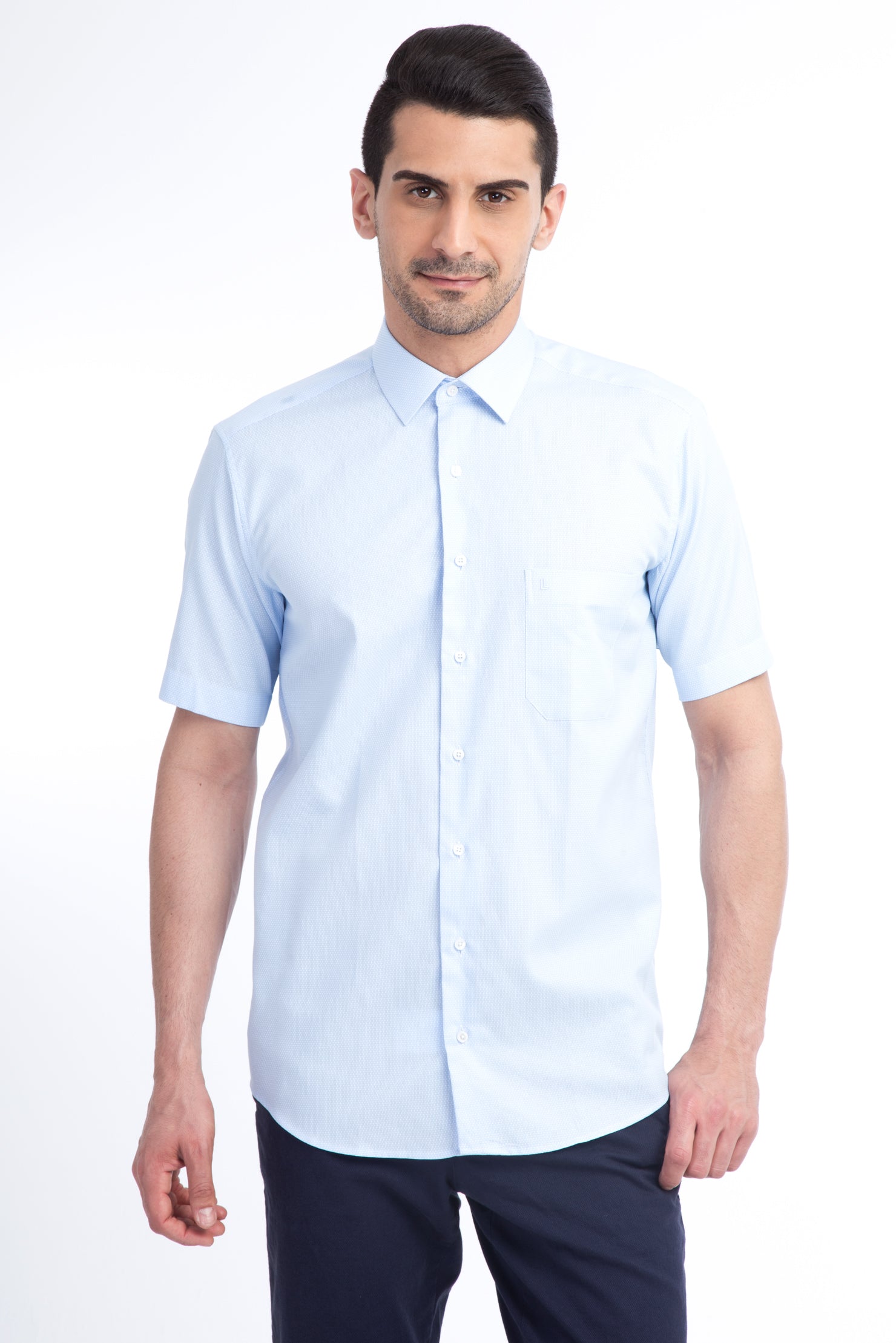 Açık Mavi Ak Bgt Kısa Kol Arm Gömle