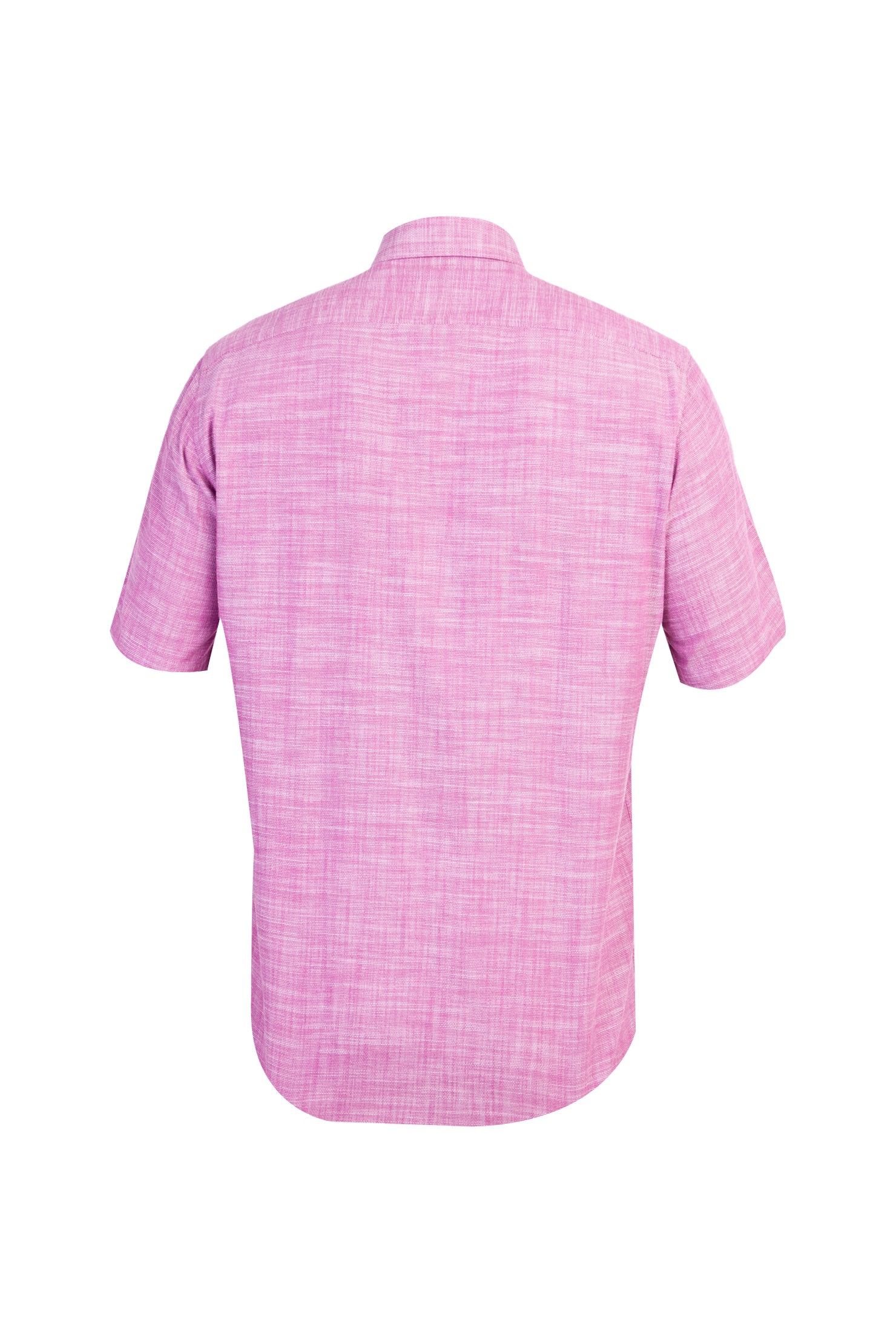 Pembe K?sa Kol Desenli Klasik Pamuk Gömlek-Abdullah Ki??l?