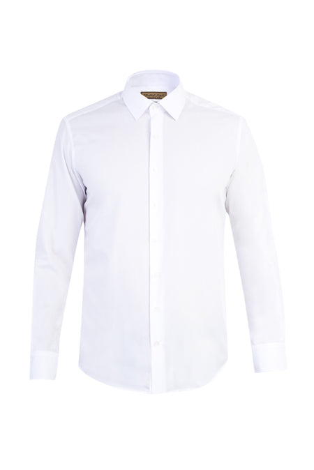 Beyaz Uzun Kol Kolay Ütülenir Slim Fit Dar Kesim Pamuk Gömlek