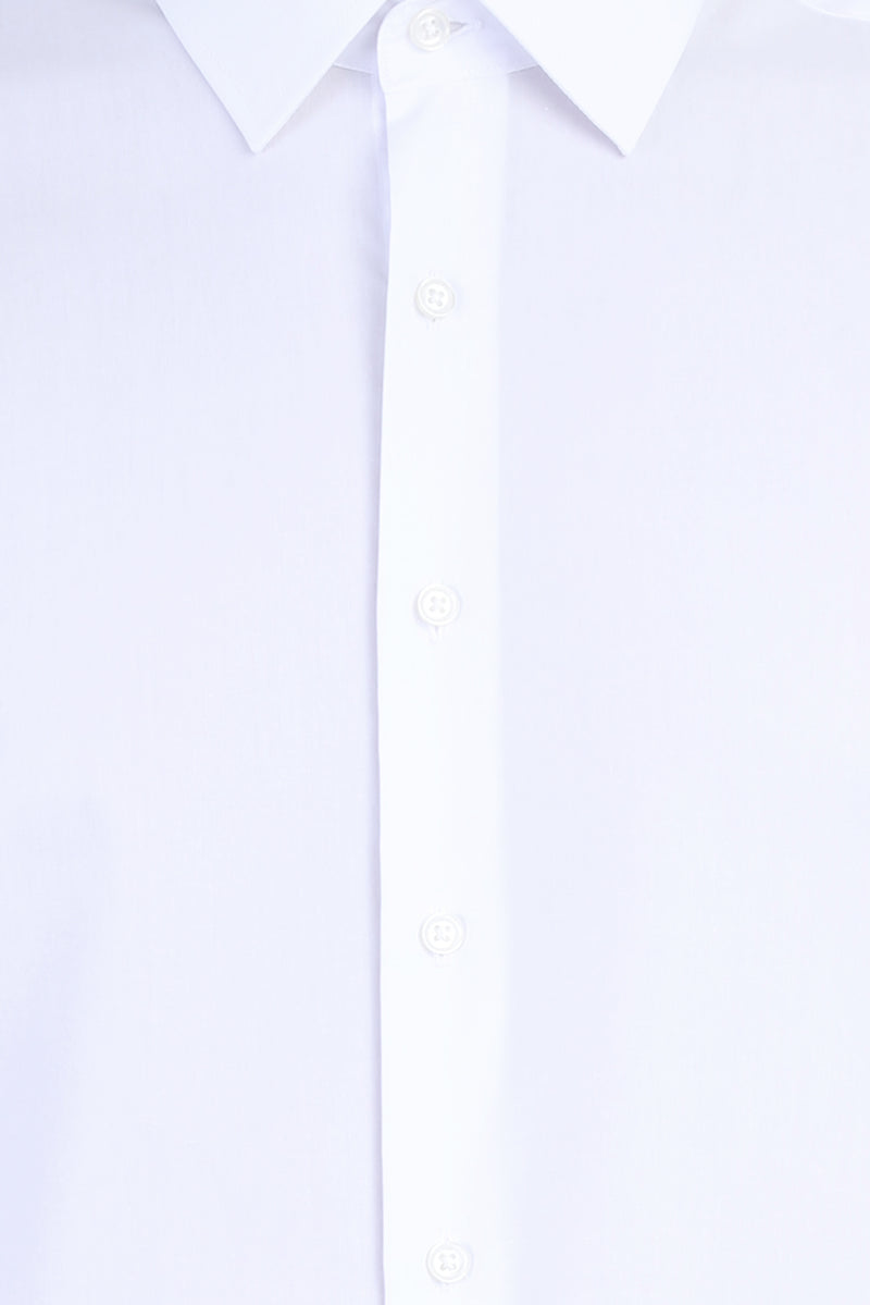 Beyaz Uzun Kol Kolay Ütülenir Slim Fit Dar Kesim Pamuk Gömlek