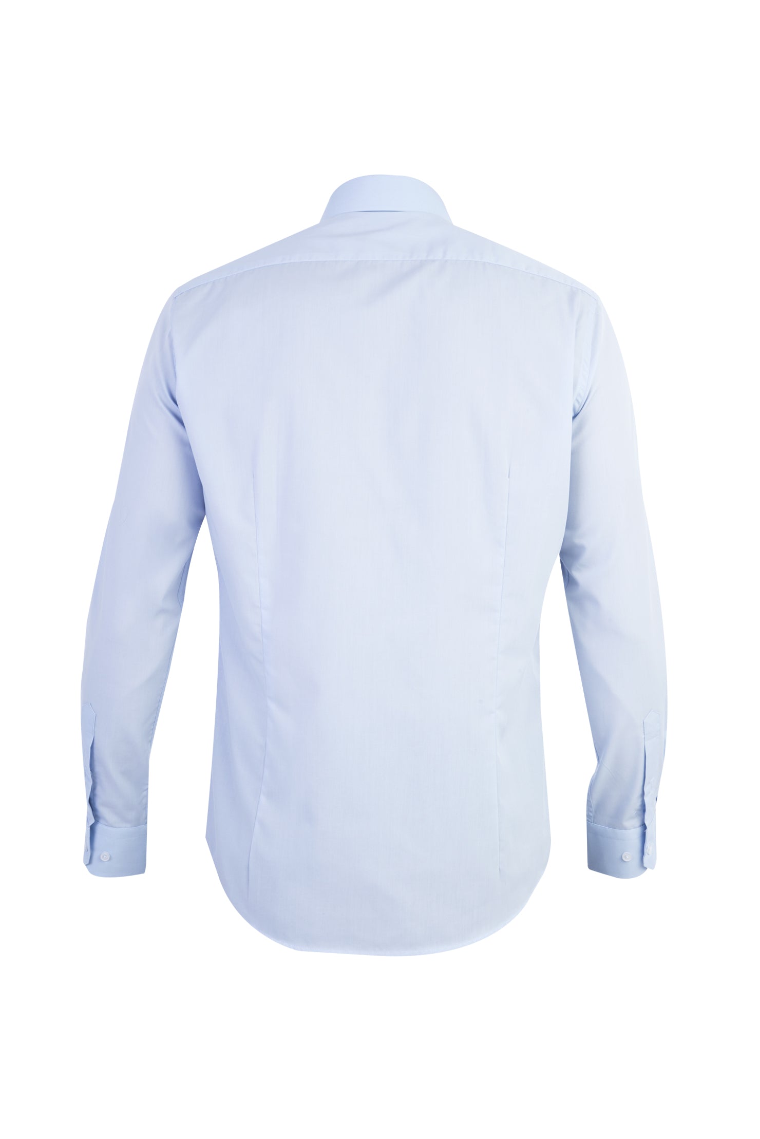 Açık Mavi Uzun Kol Kolay Ütülenir Slim Fit Dar Kesim Pamuk Gömlek