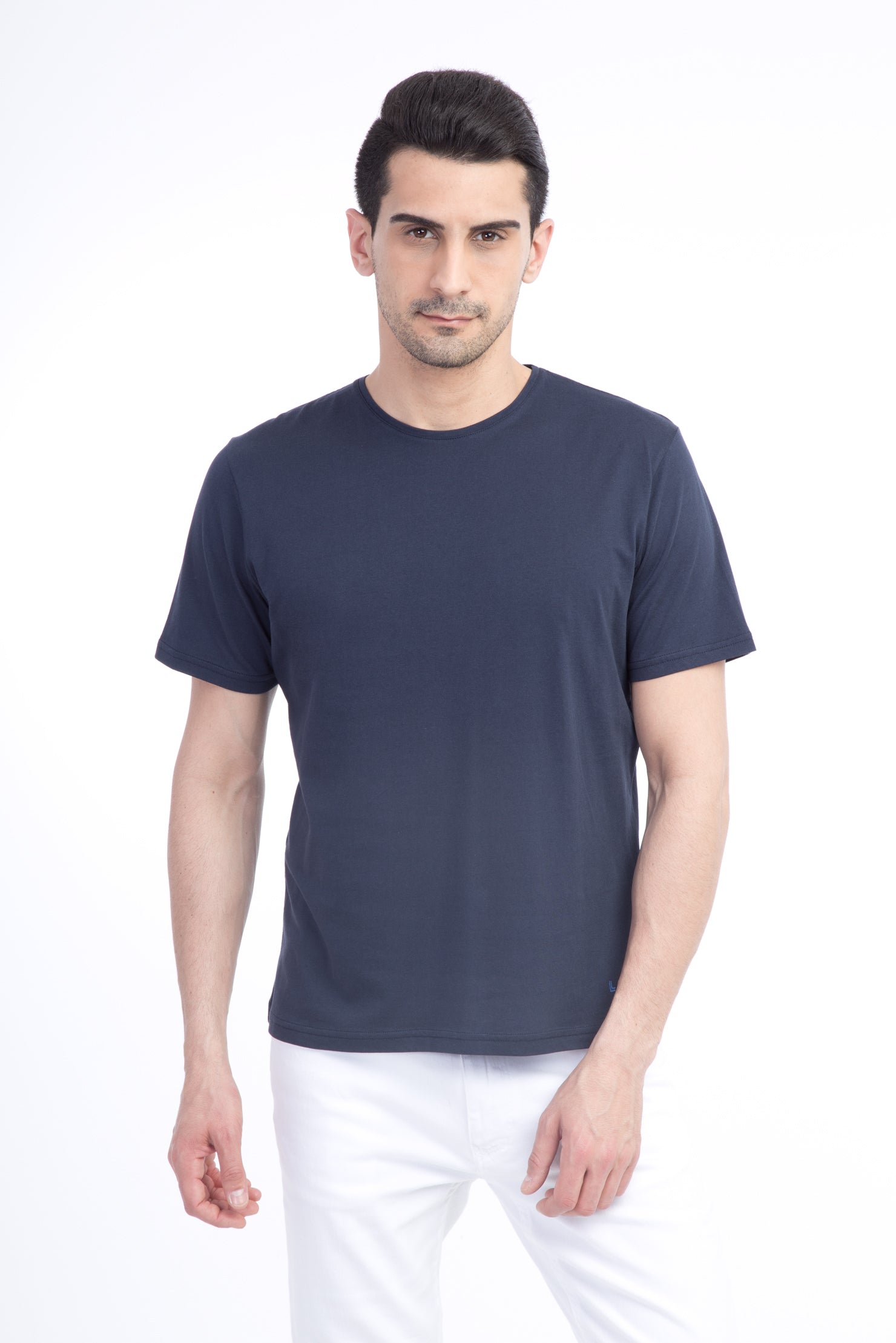 Lacivert Bisiklet Yaka Regular Fit T-shirt
