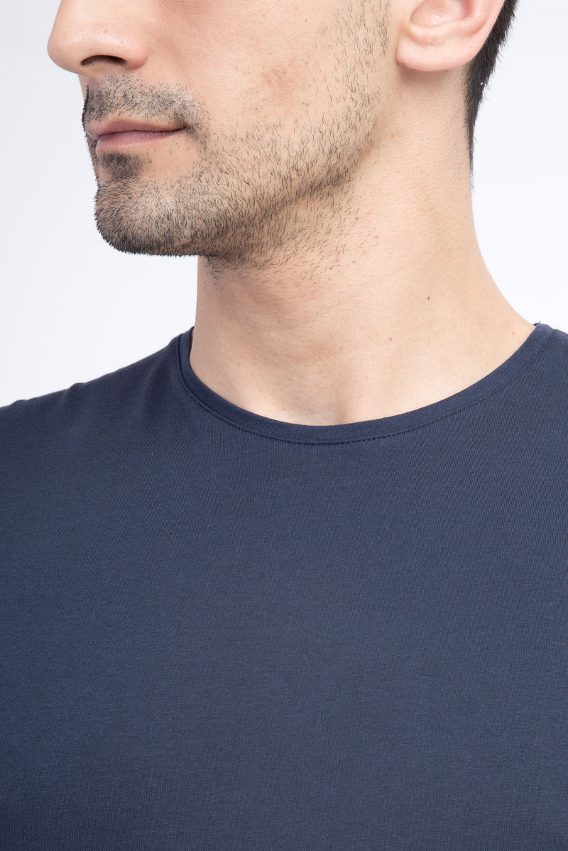 Lacivert Bisiklet Yaka Regular Fit T-shirt