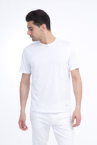 Beyaz Bisiklet Yaka Regular Fit T-shirt-Abdullah Ki??l?