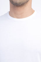 Beyaz Bisiklet Yaka Regular Fit T-shirt-Abdullah Ki??l?