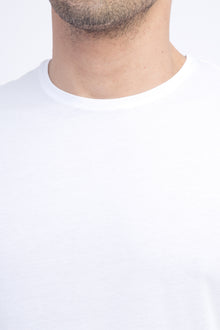 Beyaz Bisiklet Yaka Regular Fit T-shirt-Abdullah Ki??l?