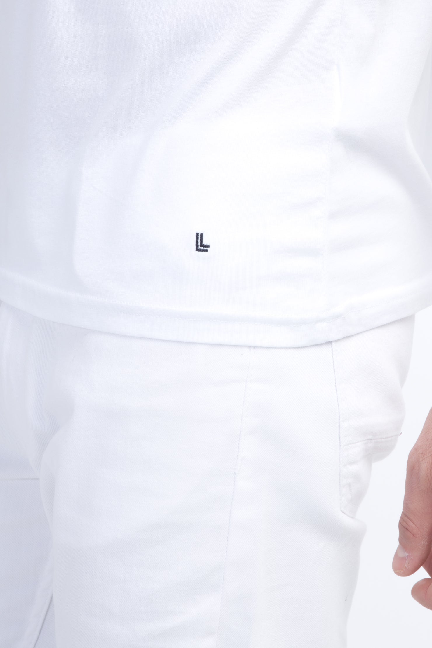 Beyaz Bisiklet Yaka Regular Fit T-shirt-Abdullah Ki??l?