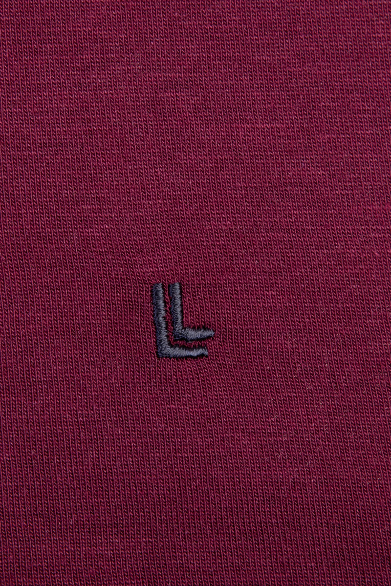 Bordo Bisiklet Yaka Regular Fit T-shirt