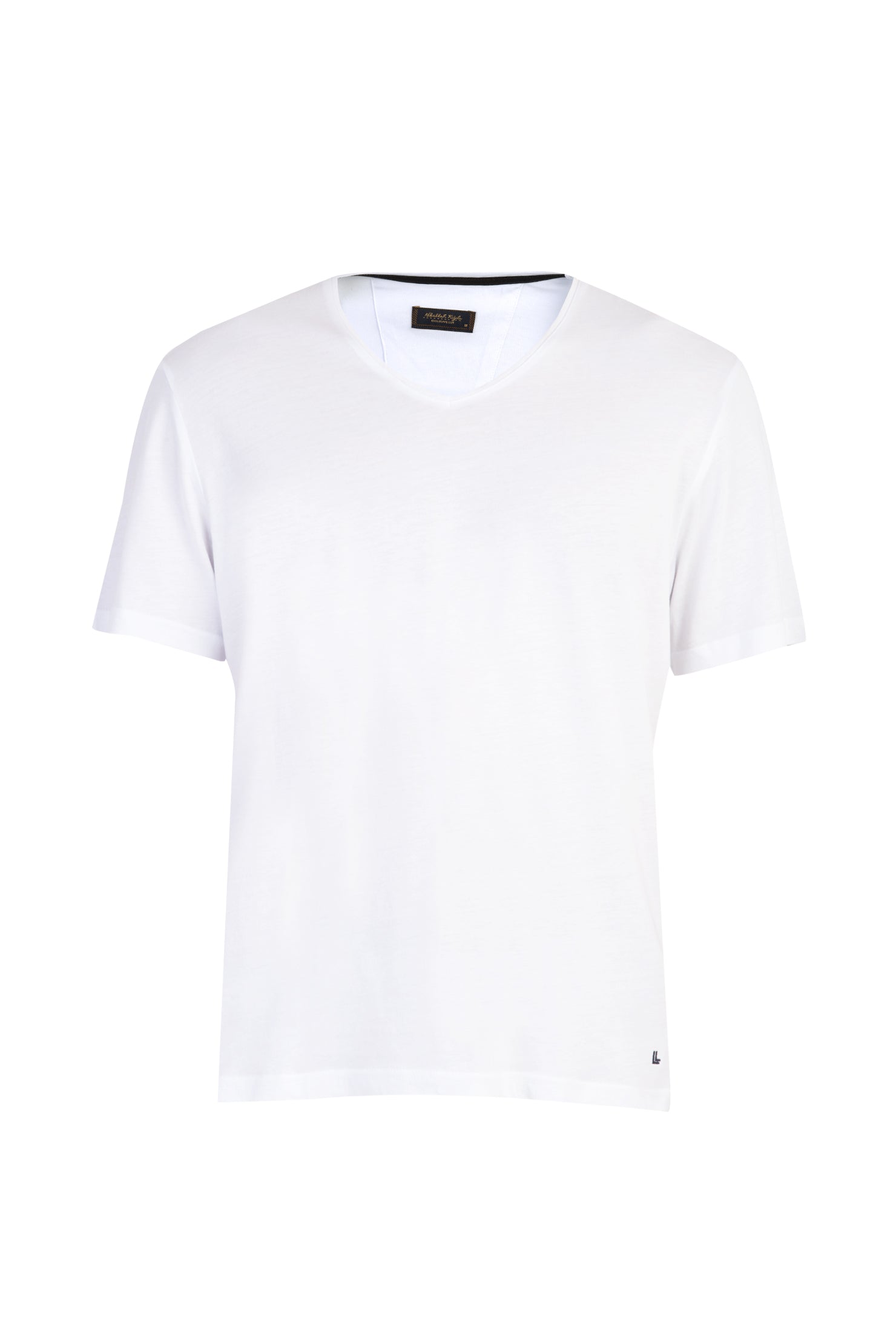 Beyaz V Yaka Regular Fit T-shirt