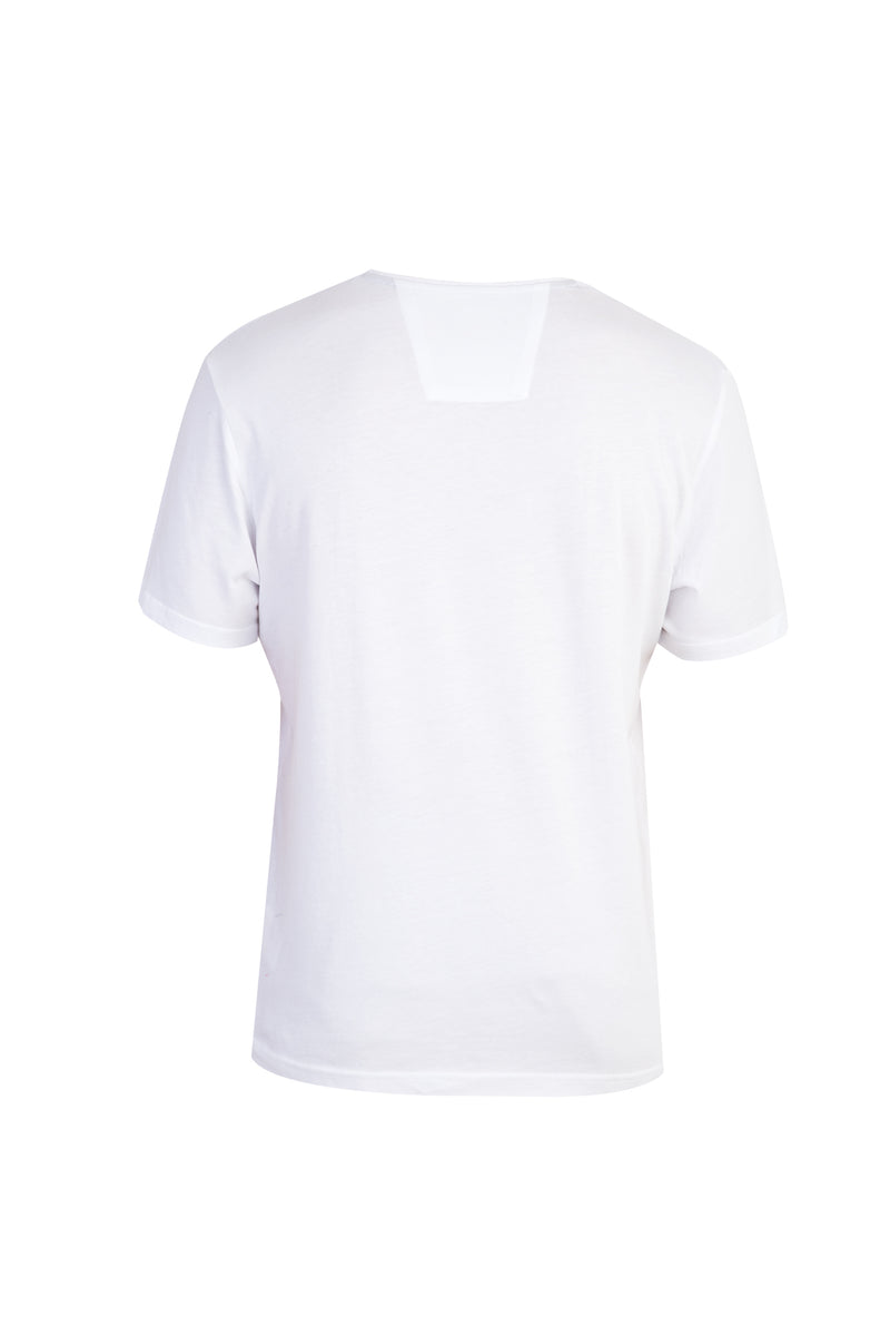 Beyaz V Yaka Regular Fit T-shirt