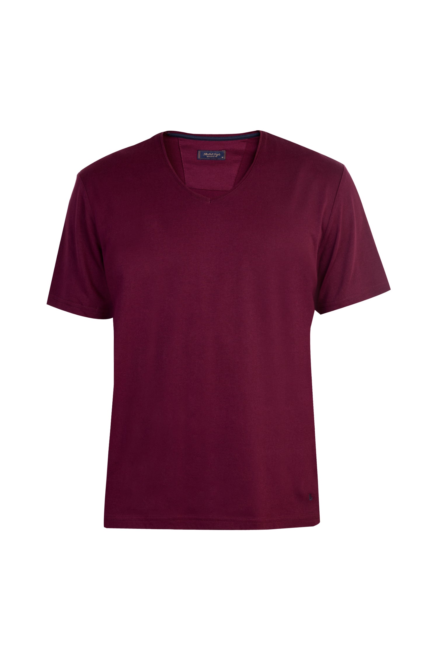 Bordo V Yaka Regular Fit T-shirt