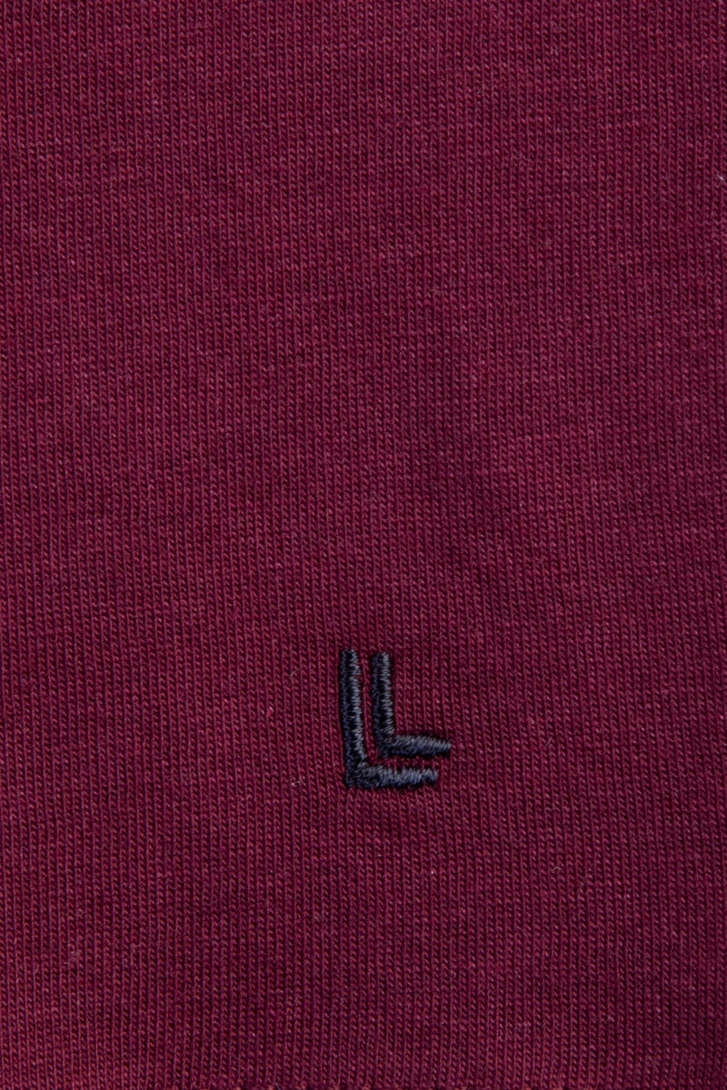 Bordo V Yaka Regular Fit T-shirt