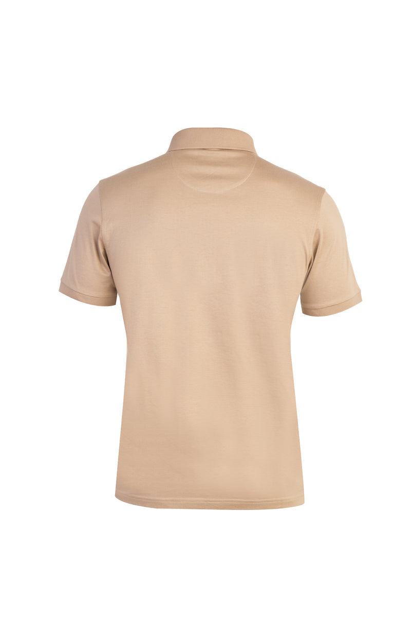 Bej Regular Fit Süprem Polo Yaka Pamuk T-shirt