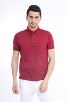 Bordo Regular Fit Süprem Polo Yaka Pamuk T-shirt-Abdullah Ki??l?