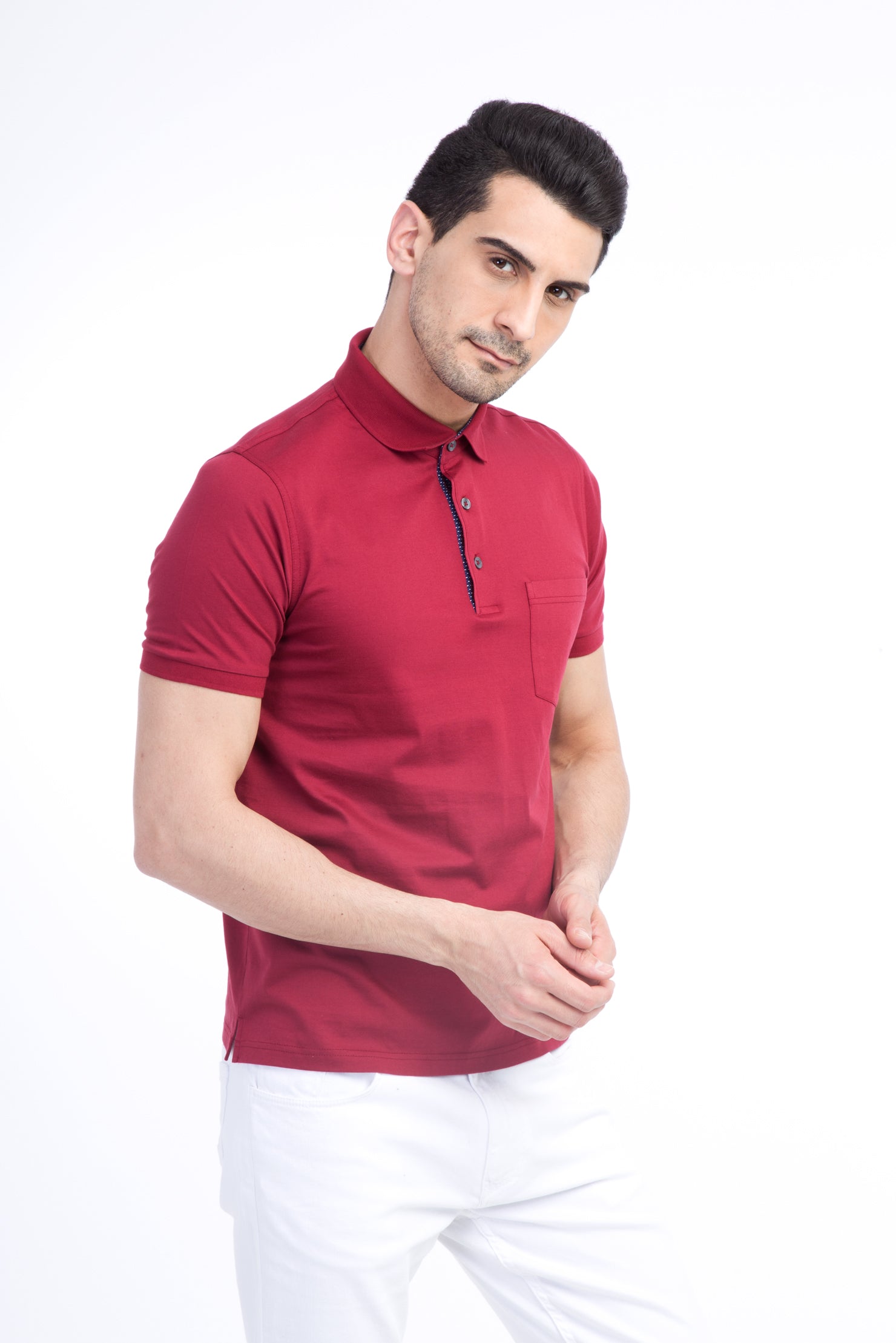Bordo Regular Fit Süprem Polo Yaka Pamuk T-shirt