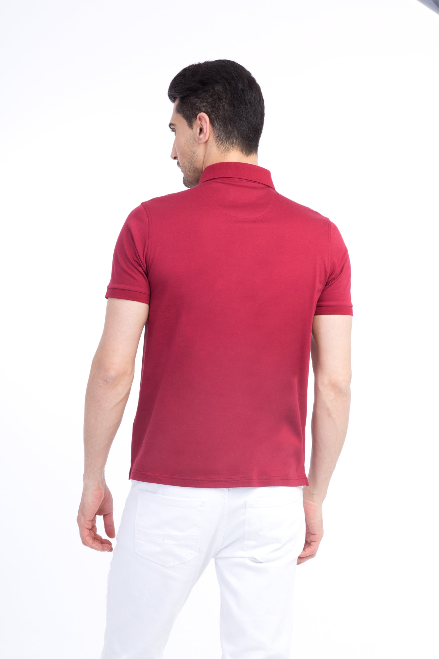 Bordo Regular Fit Süprem Polo Yaka Pamuk T-shirt-Abdullah Ki??l?