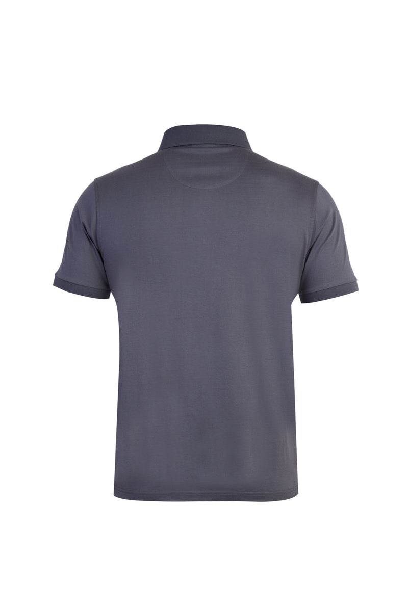 Antrasit Regular Fit Süprem Polo Yaka Pamuk T-shirt