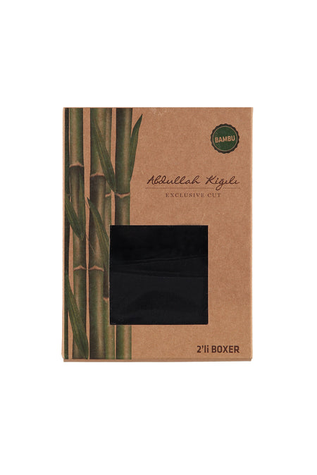 Siyah 2'li Bambu Boxer