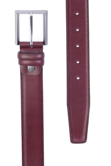 Bordo Düz Deri Kemer