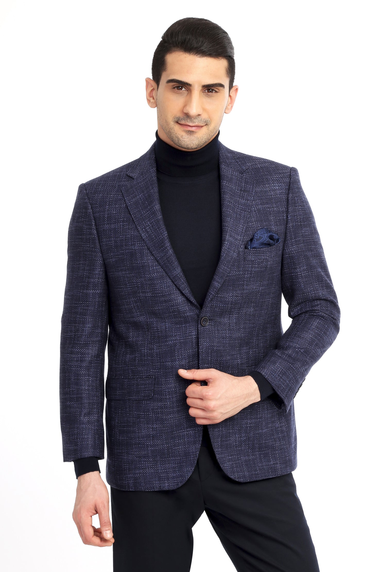 Lacivert 4 Drop Relaxed Fit Rahat Kesim Ceket-Abdullah Ki??l?