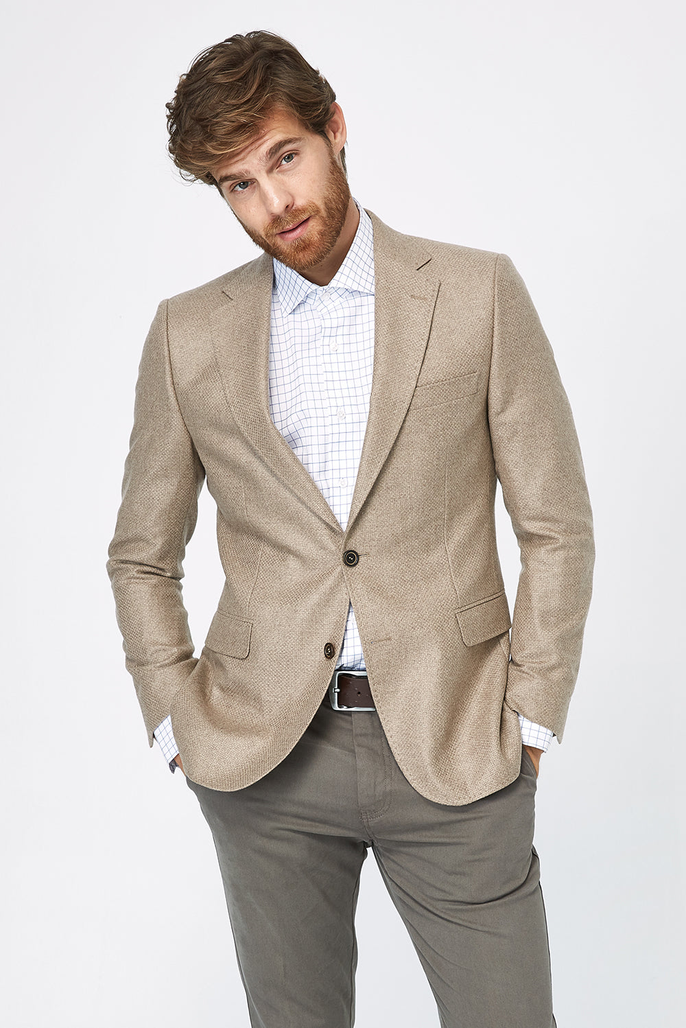 Açık Kahve - Camel İtalyan Kaşmir Ceket