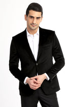 Siyah 6 Drop Regular Fit Standart Kesim Kadife Pamuk Ceket-Abdullah Ki??l?
