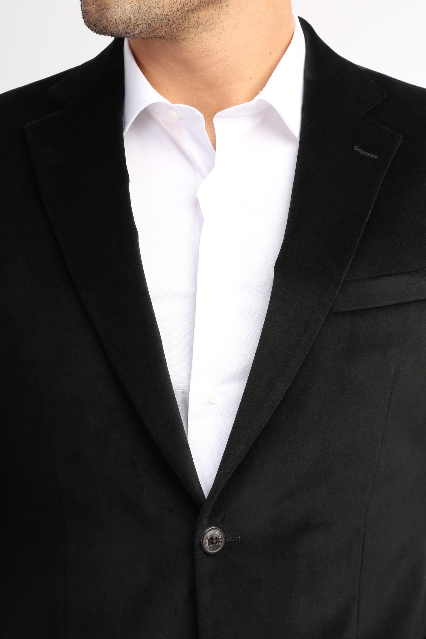 Siyah Slim Fit Dar Kesim Kadife Pamuk Ceket