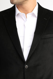 Siyah Slim Fit Dar Kesim Kadife Pamuk Ceket