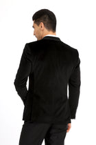 Siyah Slim Fit Dar Kesim Kadife Pamuk Ceket