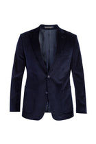 Lacivert Slim Fit Dar Kesim Kadife Pamuk Ceket