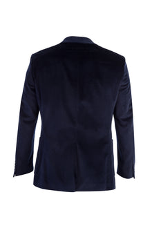 Lacivert Slim Fit Dar Kesim Kadife Pamuk Ceket