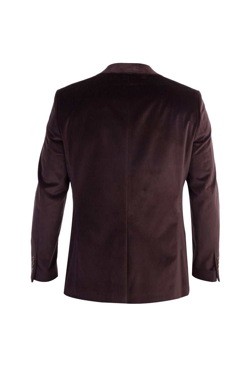 Kahve Slim Fit Dar Kesim Kadife Pamuk Ceket