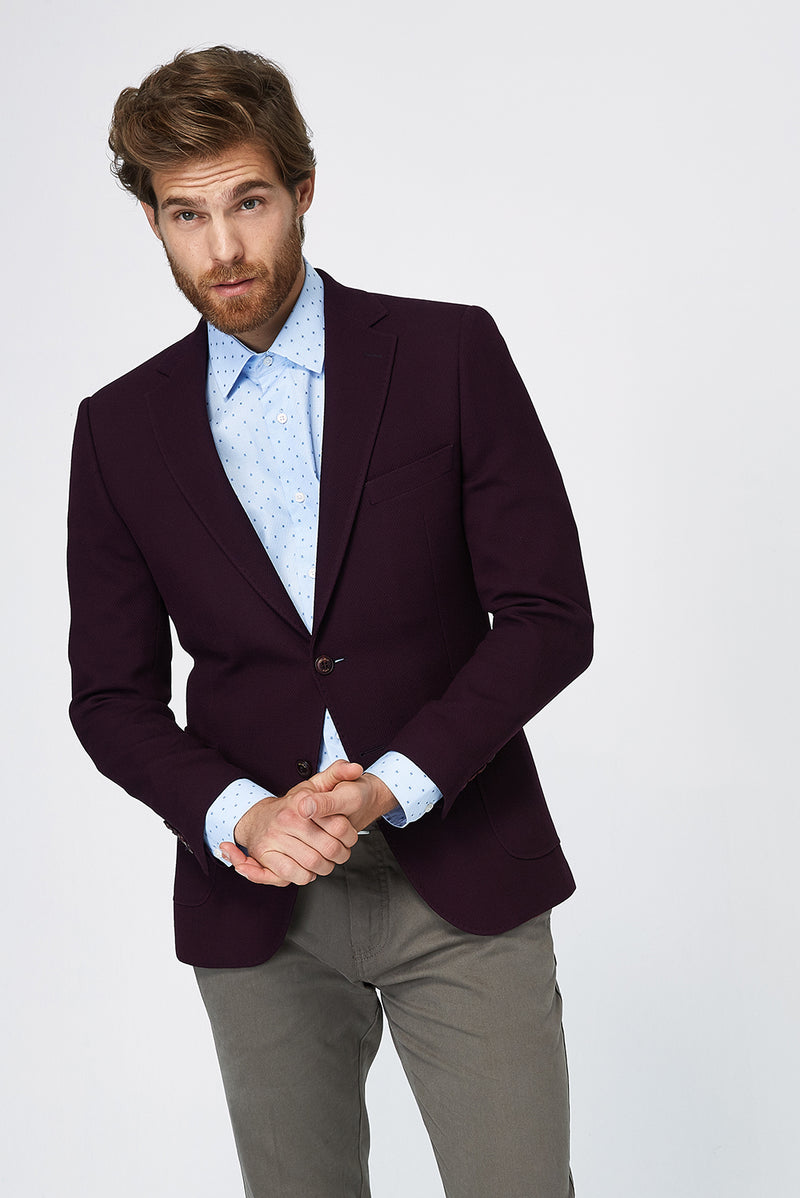 Bordo Spor Yün Ceket