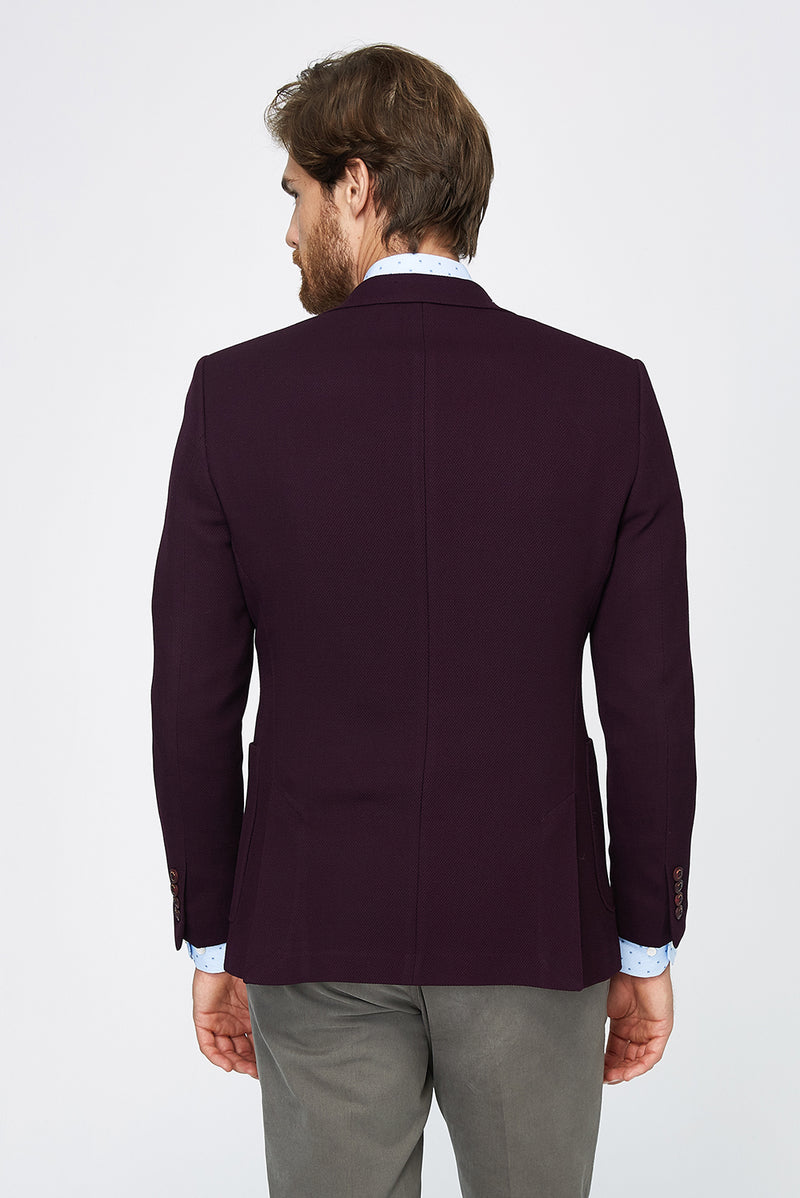 Bordo Spor Yün Ceket