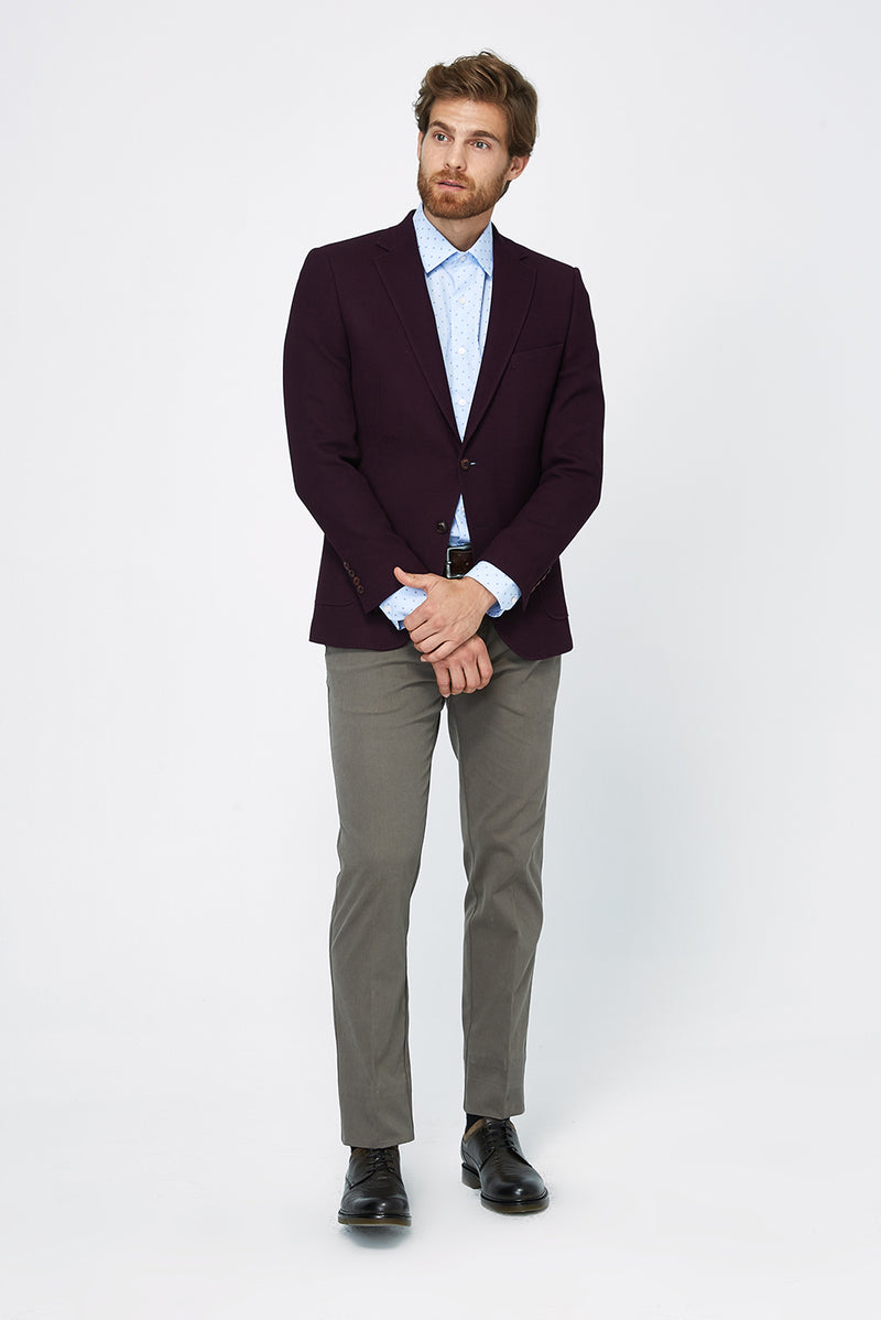 Bordo Spor Yün Ceket